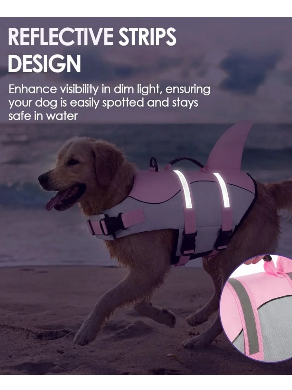 NWOT Dog Life Jacket Safety Float Vest with Shark Fin
